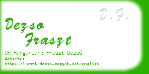 dezso fraszt business card