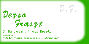 dezso fraszt business card